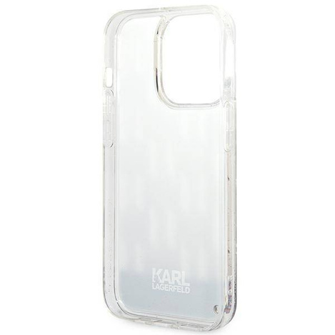 Original Case IPHONE 14 PRO MAX Karl Lagerfeld Hardcase Liquid Glitter Monogram (KLHCP14XLMNMS) silver