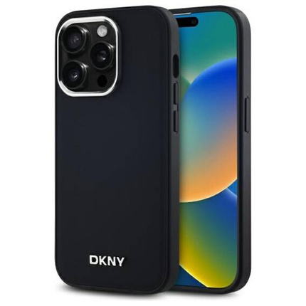 Oryginalne Etui IPHONE 14 PRO DKNY Hardcase Plain Logo MagSafe (DKHMP14LPSCMCLK) czarne