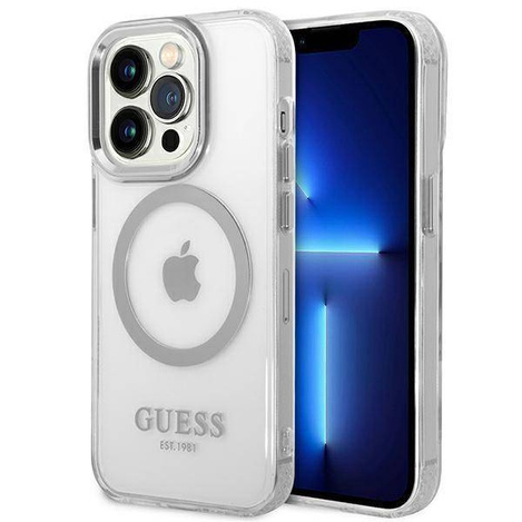 Guess Metal Outline MagSafe - Etui iPhone 14 Pro Max (przezroczysty)