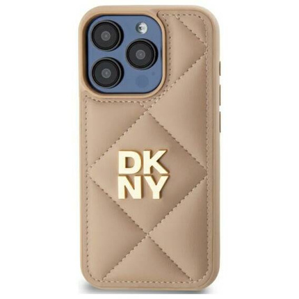 Original Handyhülle IPHONE 14 DKNY Quilted Stack Logo (DKHCP14SPQDSLE) beige