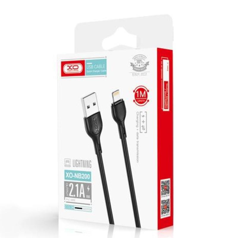 XO kabel NB200 USB - Lightning 1,0m 2.1A czarny