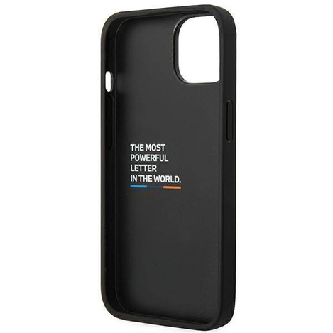 Original Case IPHONE 14 PLUS BMW Leather Stamp Tricolor (BMHCP14M22PTDK) black