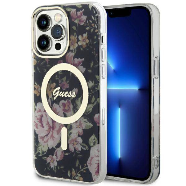 Guess GUHMP14XHCFWSK iPhone 14 Pro Max 6.7&quot; black/black hardcase Flower MagSafe