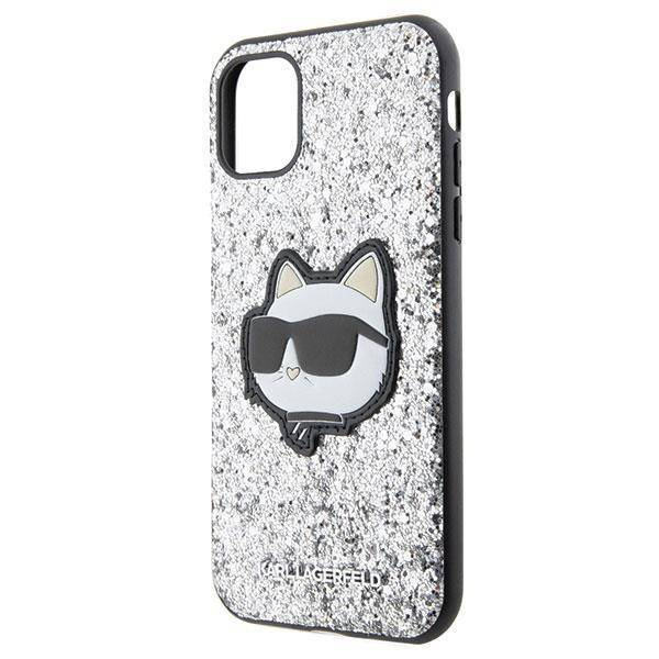 Karl Lagerfeld KLHCN61G2CPS iPhone 11 / Xr 6,1" Silber/Silber Hardcase Glitter Choupette Patch