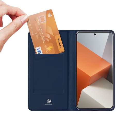 Etui Dux Ducis Skin Pro z klapką i miejscem na kartę na Xiaomi Redmi Note 13 Pro+ 5G - niebieskie