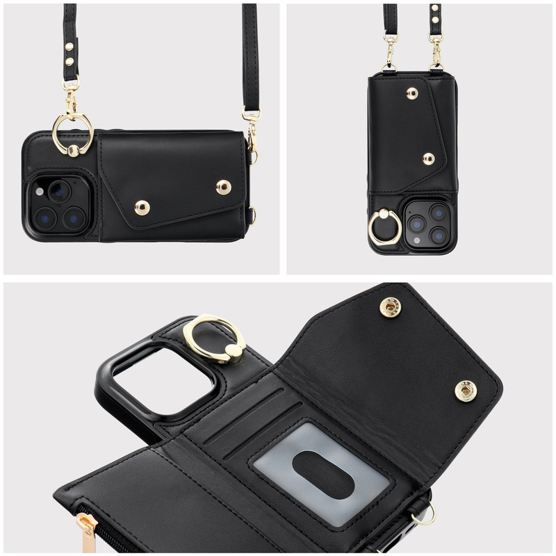 Futerał portfel WONDER dla IPHONE 16 czarny