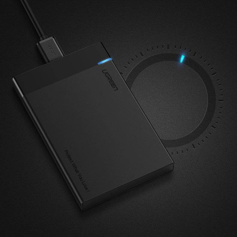Ugreen kieszeń na dysk HDD SSD obudowa dysku SATA 2,5'' USB 3.0 czarny (30847)