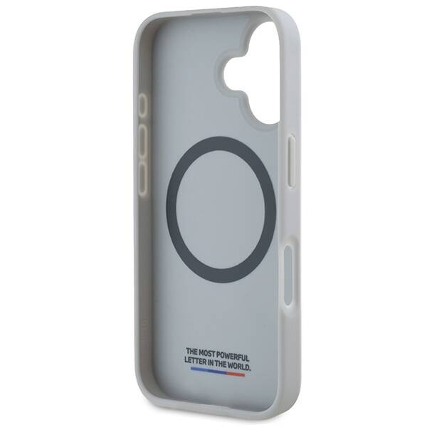 Original Case IPHONE 16 BMW Hardcase M Carbon Tricolor Line MagSafe (BMHMP16S23PUDTS) gray