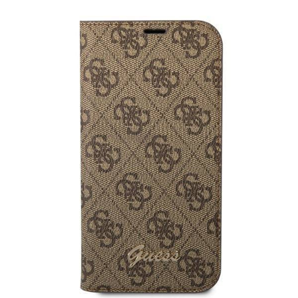 Guess 4G Metal Camera Outline Booktype Case - Etui iPhone 14 Pro Max (brązowy)