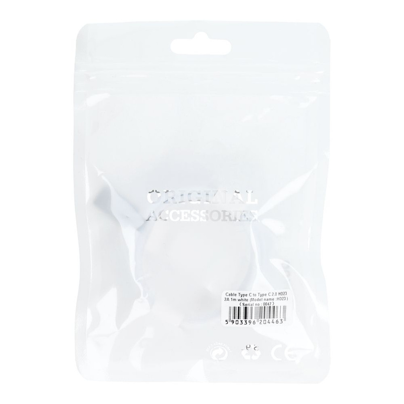 Kabel Typ C do Typ C 2.0 HD23 2A 1m biały