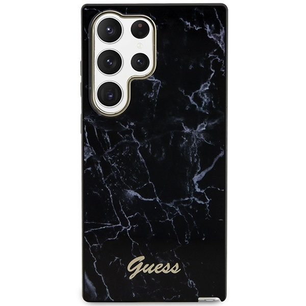 Guess GUHCS23LPCUMAK S23 Ultra S918 schwarz/schwarzes Hardcase Marble