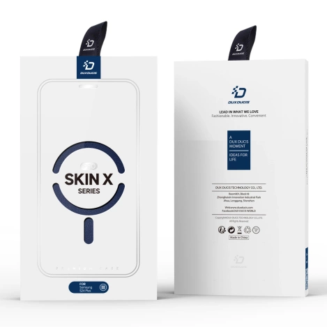 Dux Ducis Skin X Pro Hülle für Samsung S24+ mit Magnetring und Klappe – Blau