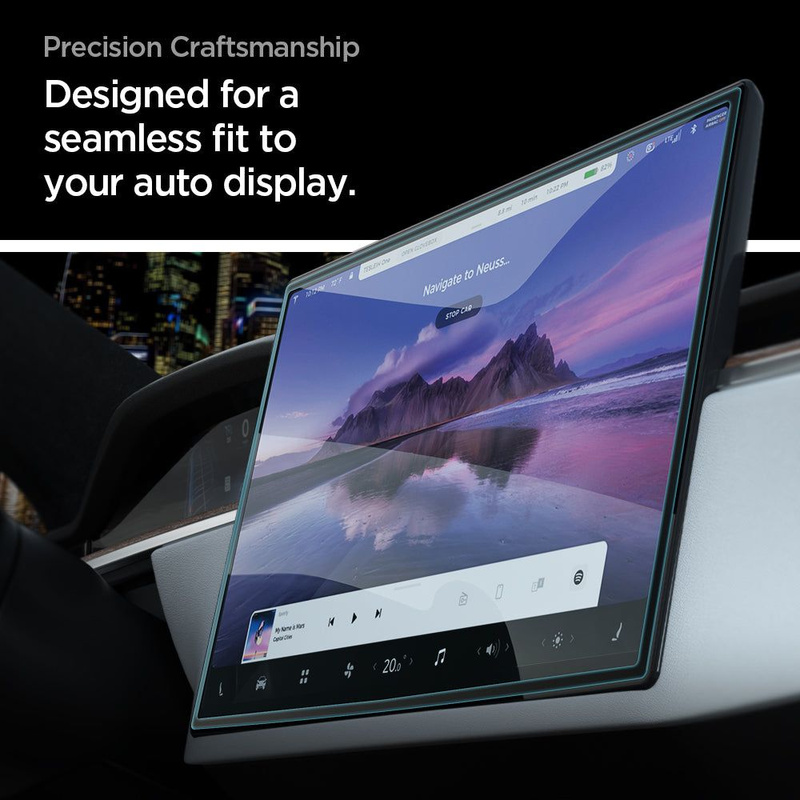 GEHÄRTETES GLAS Spigen GLASS FC &quot;EZ FIT&quot; TESLA MODELL X 2022 / MODELL S 2021 SCHWARZ