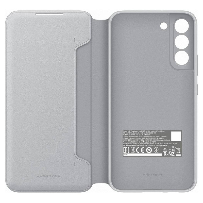 Samsung LED View Cover etui pokrowiec z wyświetlaczem LED Samsung Galaxy S22+ (S22 Plus) jasnoszary (EF-NS906PJEGEE)