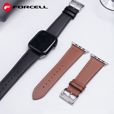Pasek do Apple Watch Forcell F-Design FA20 magnetyczny skóra ekologiczna 42 / 44 / 45 / 49 mm brązowy