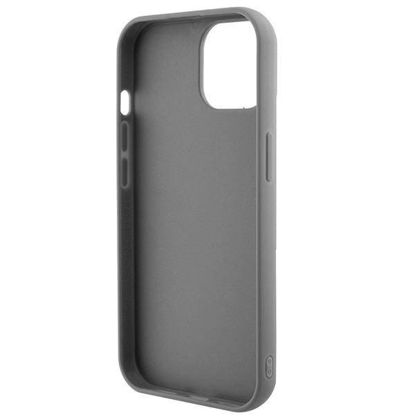 Guess Pailletten-Schriftzug-Metallgehäuse für iPhone 15 – Silber