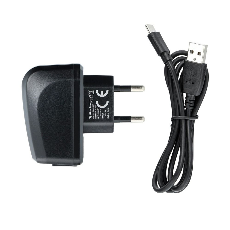 Ładowarka Sieciowa USB typ C Uniwersalna z odpinanym kablem 2A Blue Star Lite