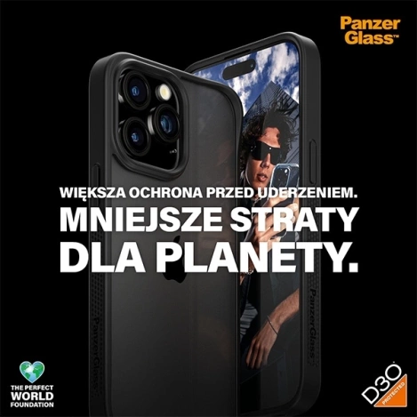 PanzerGlass ClearCase Hülle für iPhone 15 Pro Max mit Militärzertifizierung – Transparent und Schwarz