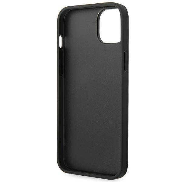 Original Handyhülle IPHONE 14 PLUS Karl Lagerfeld Hardcase Monogram Stripe (KLHCP14MPGKLSKG) grau