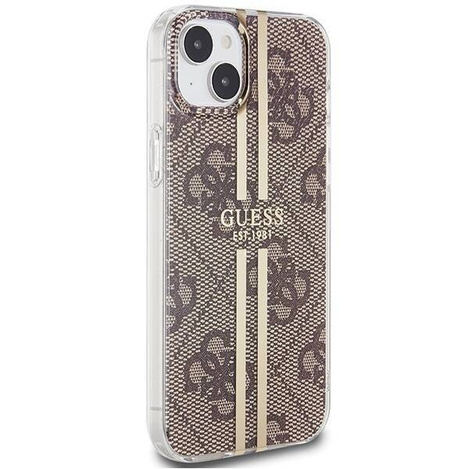 Oryginalne Etui GUESS Hardcase GUHCP15MH4PSEGW do iPhone 15 Plus (4G Gold  Stripe / brązowy)