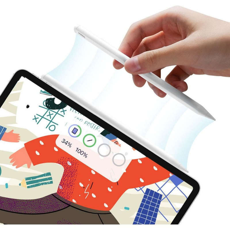 Baseus Smooth Writing 2 Overseas Edition Stylus mit aktiver Spitze für iPad mit austauschbarer Spitze – Weiß