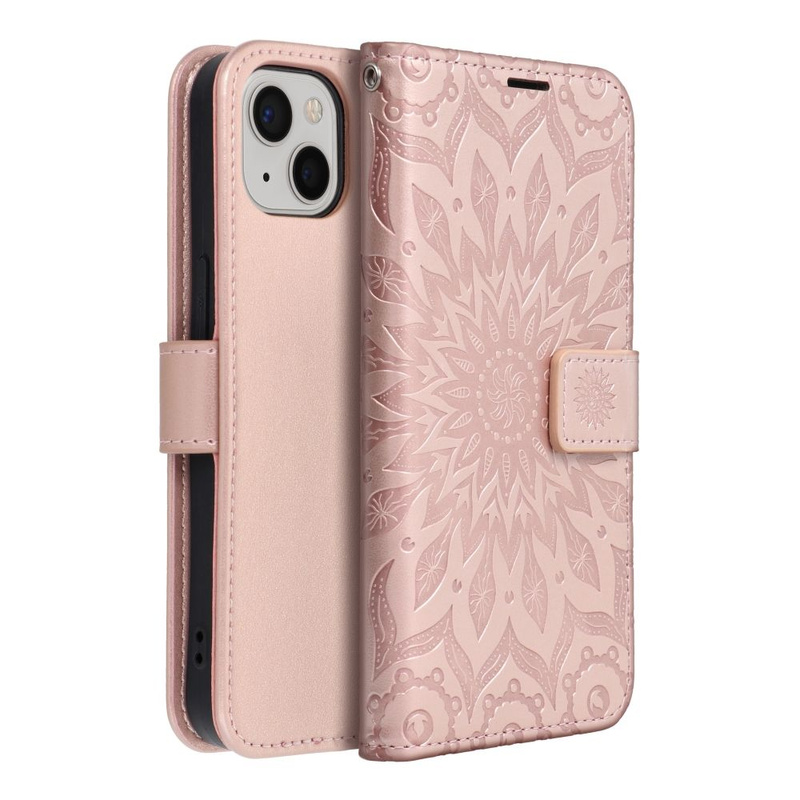 Kabura MEZZO Book do IPHONE 13 mandala złoty róż