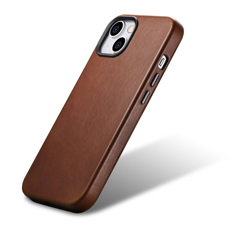 iCarer Oil Wax Premium Leather Case iPhone 14 Plus Magnetic Leather Case with MagSafe brown (WMI14220703-RB)