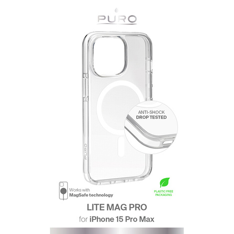 PURO LITEMAG PRO - Etui iPhone 15 Pro Max MagSafe (przezroczysty)