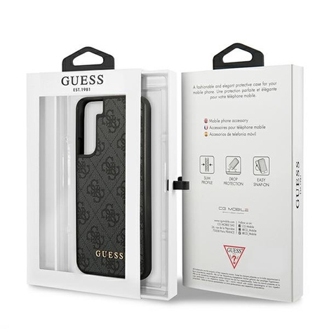 Guess GUHCS22SG4GFGR S22 S901 gray / gray hard case 4G Metal Gold Logo