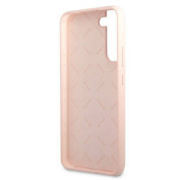 Guess GUHCS22MLSLMGPP S22 + S906 pink / pink hardcase Silicone Script Metal Logo