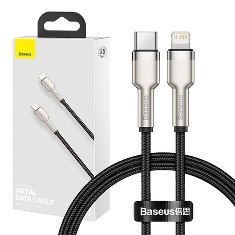 Baseus Cafule Series Metal Data Cable Type-C to iP PD 20W 0.25m Black