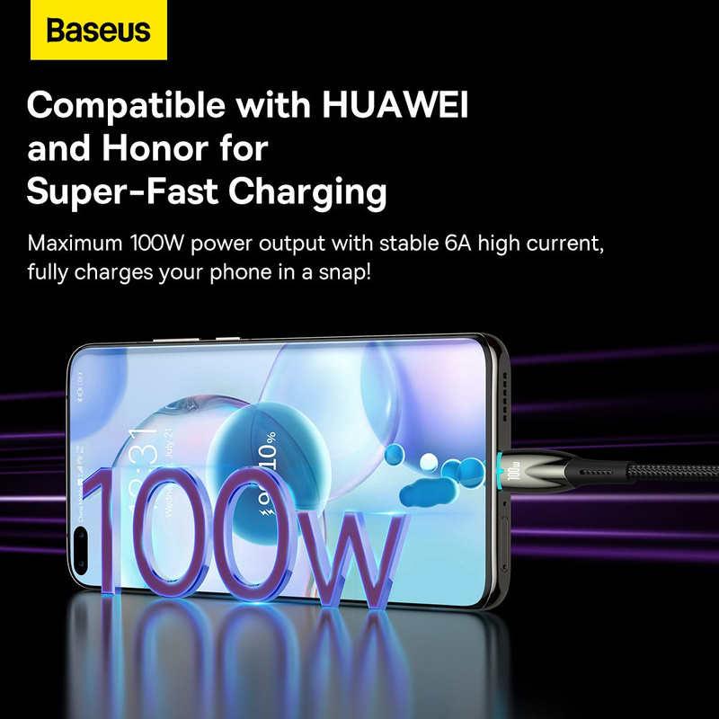 Kabel USB do USB-C Baseus Glimmer, 100W, 2m (czarny)