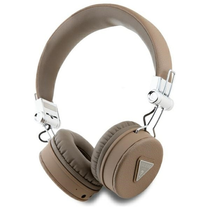 Oryginalne Słuchawki Nauszne Bluetooth ENC GUESS Grained Classic Round GUBH70PGTSPSW brązowe