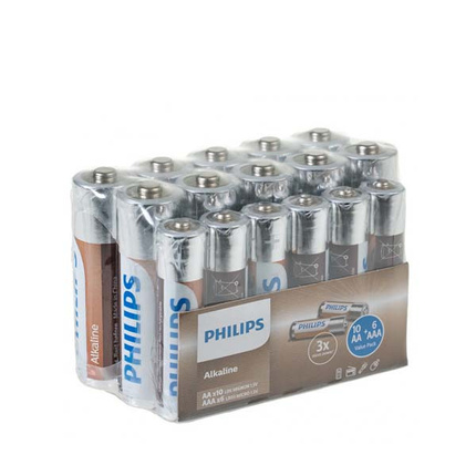 BATERIA ALKALICZNA PHILIPS 10xAA 6XAAA ZESTAW 16SZT  Phil-LR036A16F/10