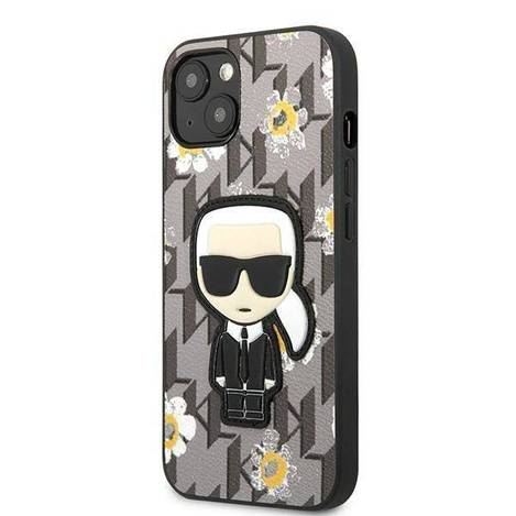 Original Case IPHONE 13 Karl Lagerfeld Flower Ikonik Karl (KLHCP13MPMNFIK1) gray