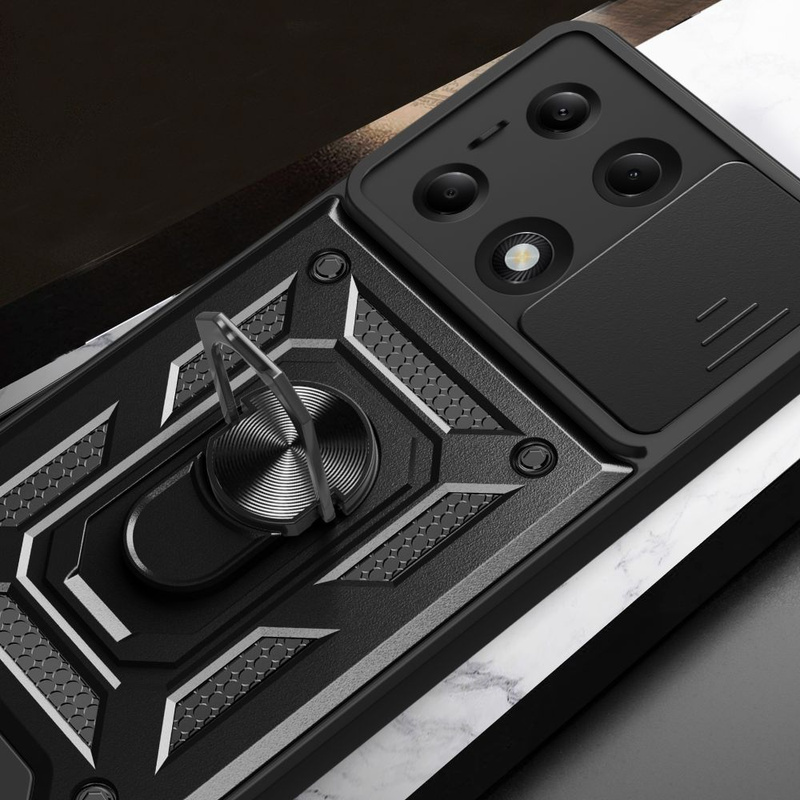 Tech-Protect CamShield Pro Hülle für Xiaomi Redmi Note 13 Pro 4G / LTE / Poco M6 Pro 4G / LTE – Schwarz