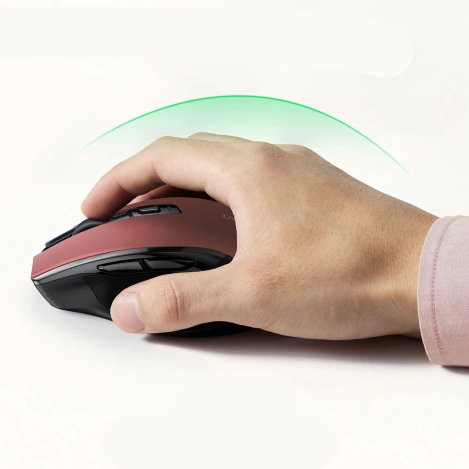 Ugreen MU006 kabellose optische Maus USB 2,4 GHz / Bluetooth 5.0 4000 DPI – rot