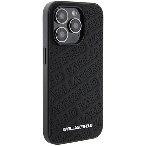 Karl Lagerfeld Quilted K Pattern case for iPhone 15 Pro - black