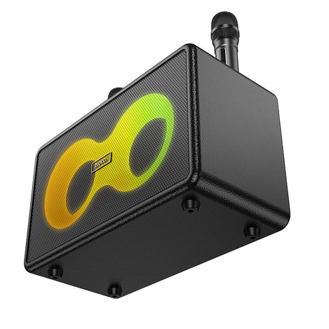 HOCO zestaw karaoke bezprzewodowy głośnik + 2 x bezprzewodowy mikrofon LED 40W HA8 czarny