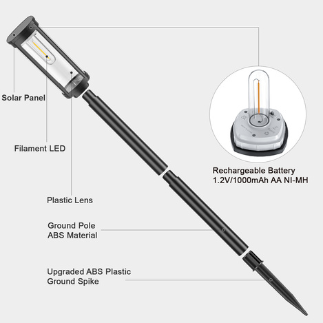 Lampa solarna LED SUNARI FLS-97 Słupek CLASSIC 3000K 1000mAh Ni-MH Forever Light