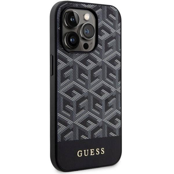 Guess GUHMP14LHGCFSEK iPhone 14 Pro 6.1" schwarz/schwarz Hardcase GCube Stripes MagSafe