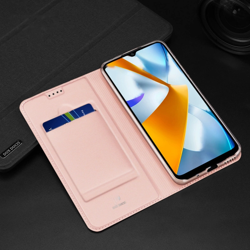 Dux Ducis Skin Pro Hülle für Oppo Reno 8 Pro Flip Cover Card Wallet Stand blau