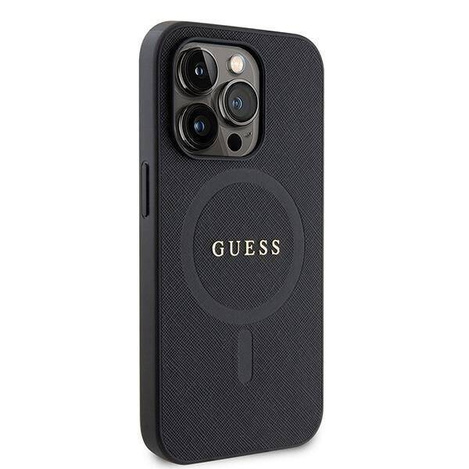 Etui Guess Saffiano MagSafe do iPhone 15 Pro - czarne