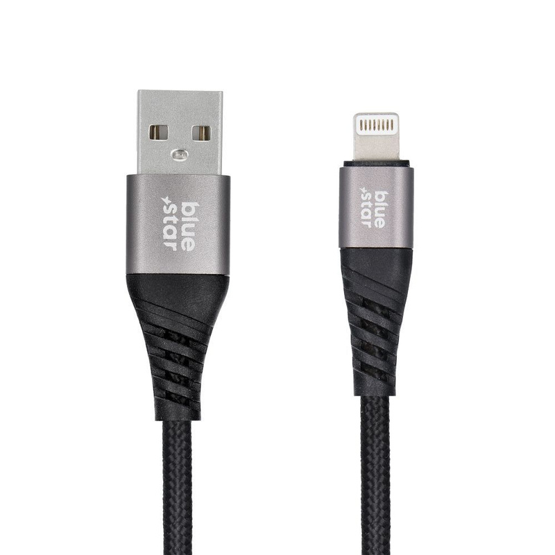 Kabel Blue Star z oplotem ze złączem USB A do Lightning 2,4A