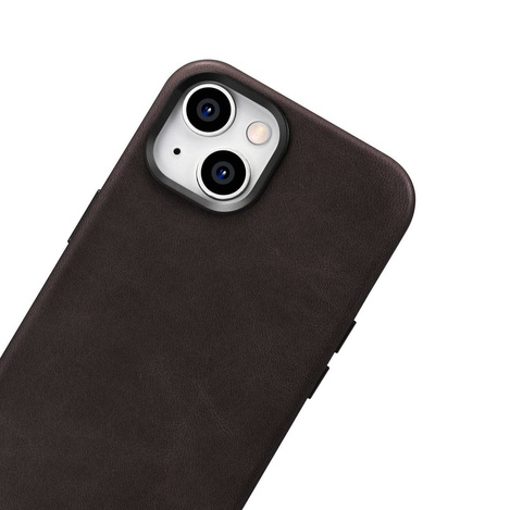 iCarer Oil Wax Premium Leather Case iPhone 14 Magnetic Leather Case with MagSafe Brown (WMI14220701-BN)