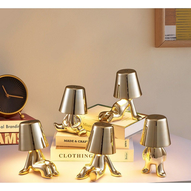 Lampka nocna GOLD MAN Art Deco siedzący (wzór 7) MLTL