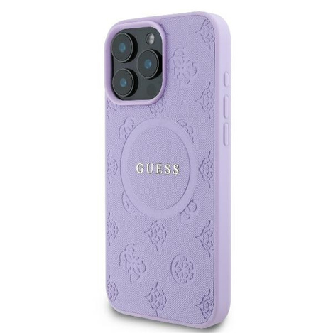 Guess GUHMP16XPSAPSMEU iPhone 16 Pro Max 6.9" purpurowy/purple hardcase Saffiano Peony Classic Logo MagSafe