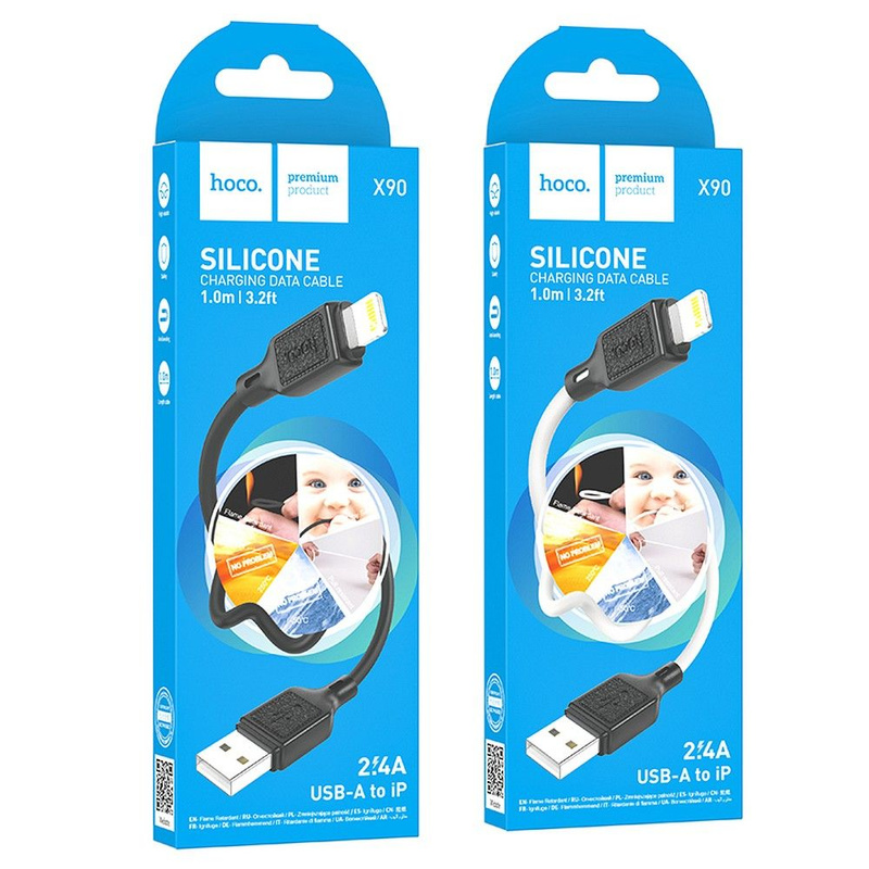 HOCO kabel USB A do Lightning 2,4A X90 1 m czarny