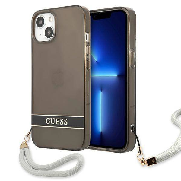 Guess GUHCP13SHTSGSK iPhone 13 mini 5,4 &quot;schwarz / schwarz Hardcase Translucent Stap