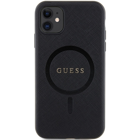 Original Case IPHONE 11 / XR Guess Hardcase Saffiano MagSafe (GUHMN61PSAHMCK) black